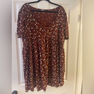 Plus sized brown mini dress!